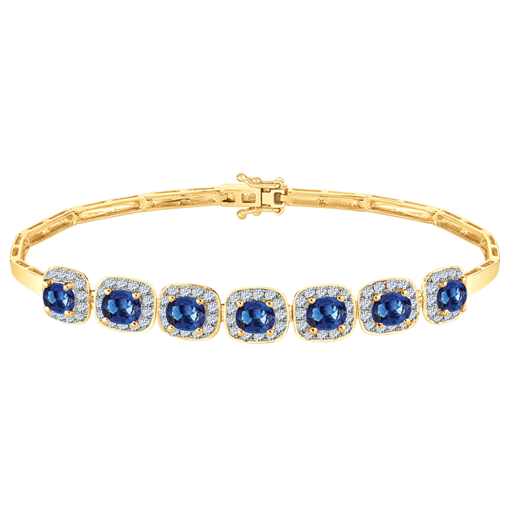 Sapphire with Diamond Bracelet - Ming Seng Goldsmith
